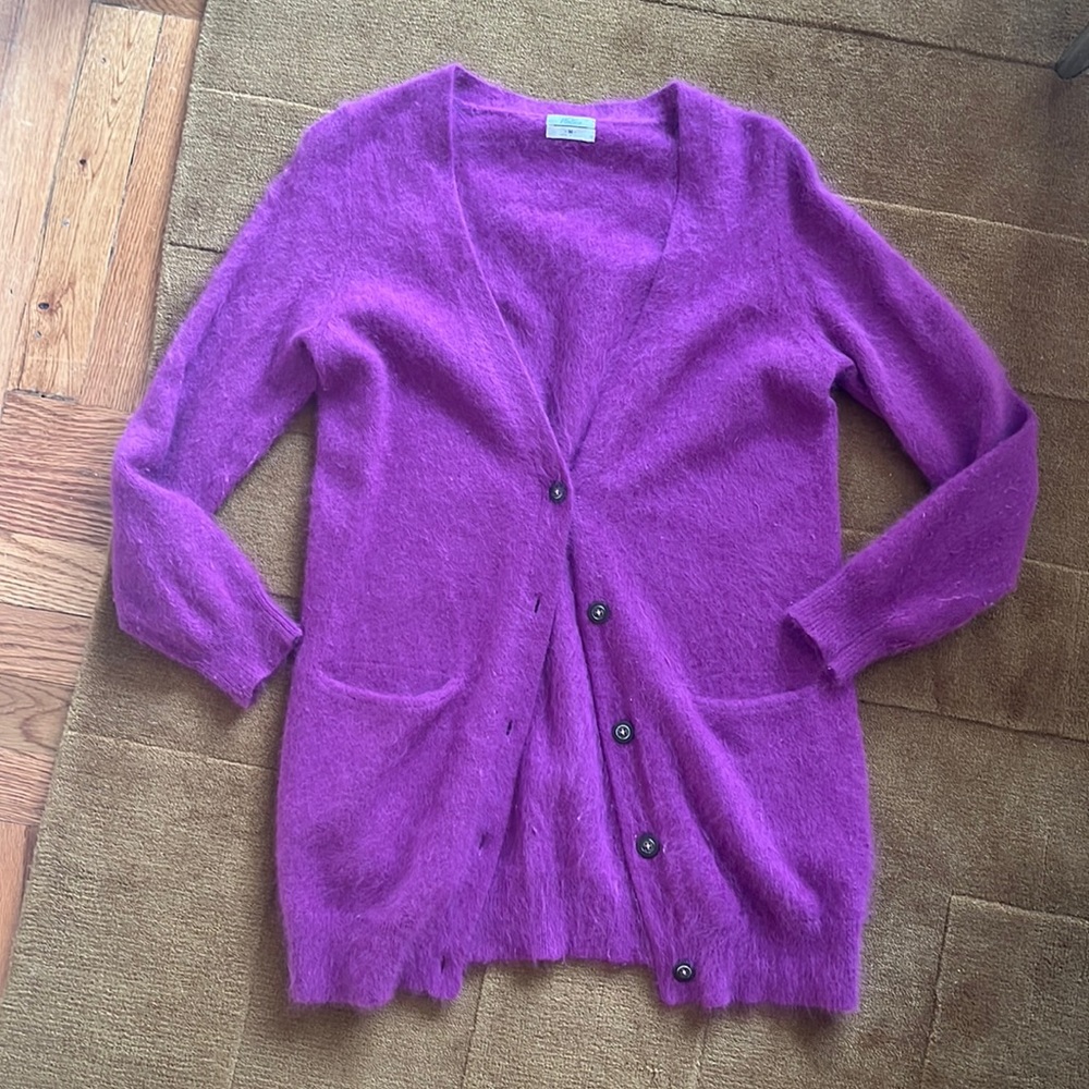 Purple oversized cardigan sweater, size M